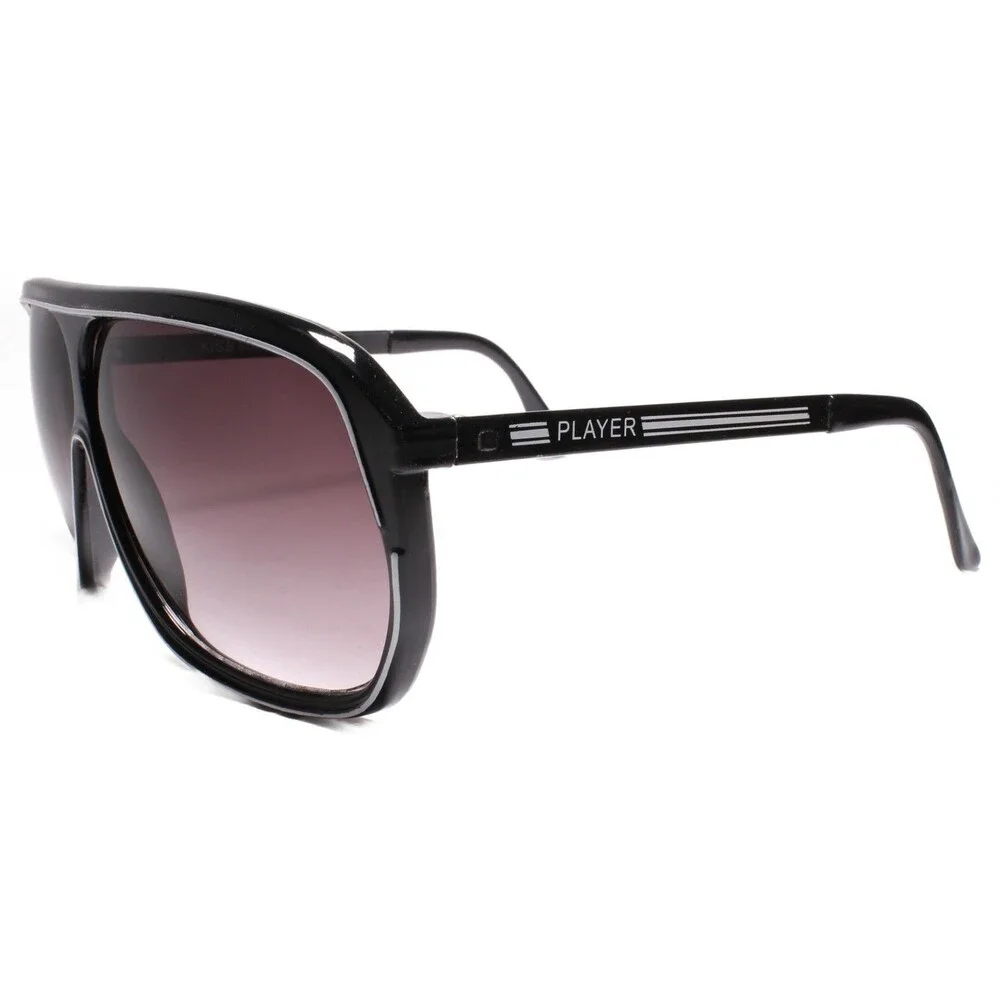 Classic 80s 90s Swag Hip Hop Player  Mens Womens Oversized Black Sunglasses